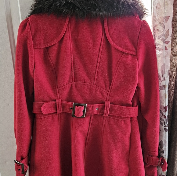 Worthington Red Winter Coat with Removable Fur - Picture 3 of 10